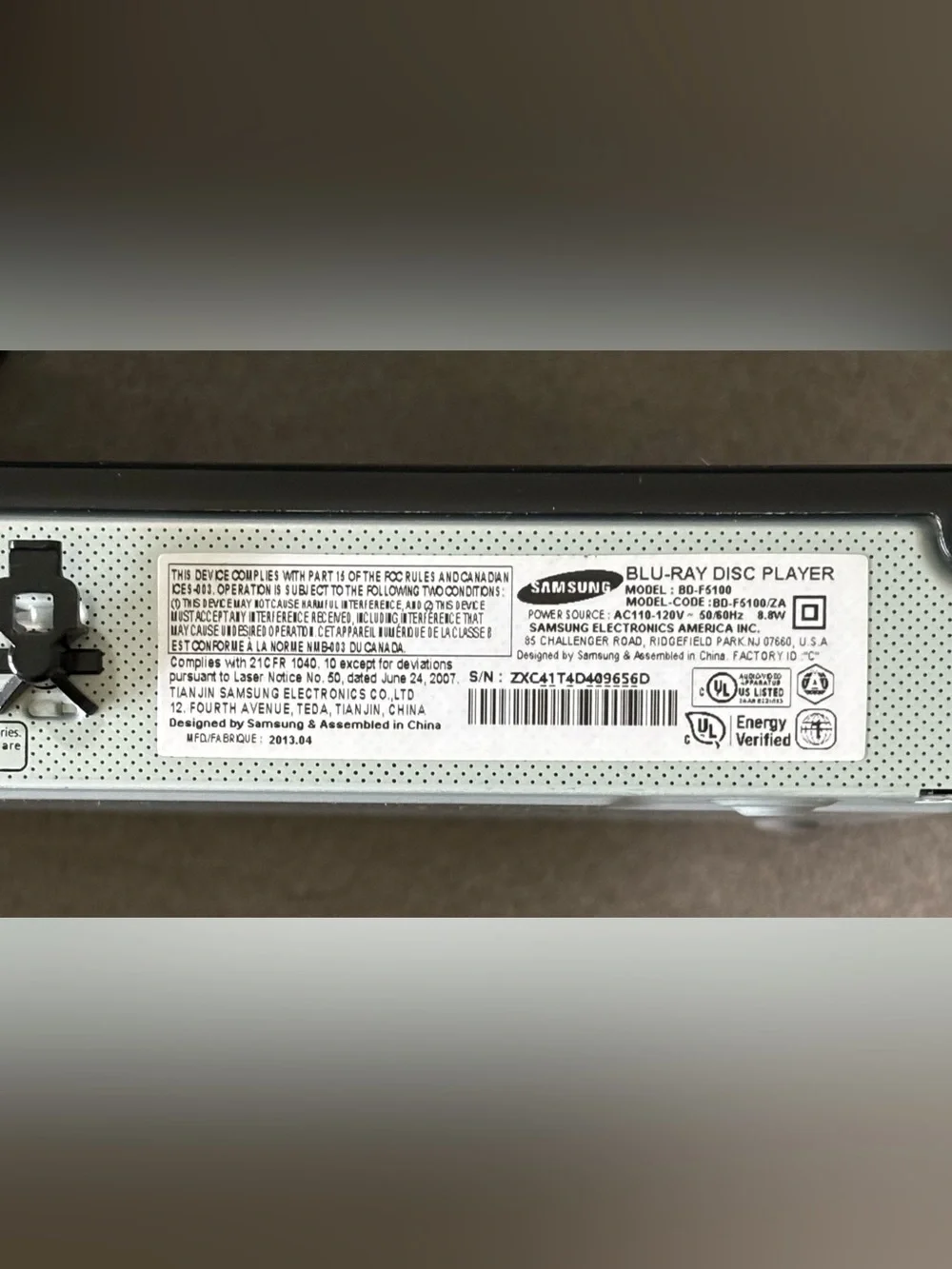 Samsung BD-F5100 Blu-ray DVD Player 1080p HDMI Tested - No Remote
